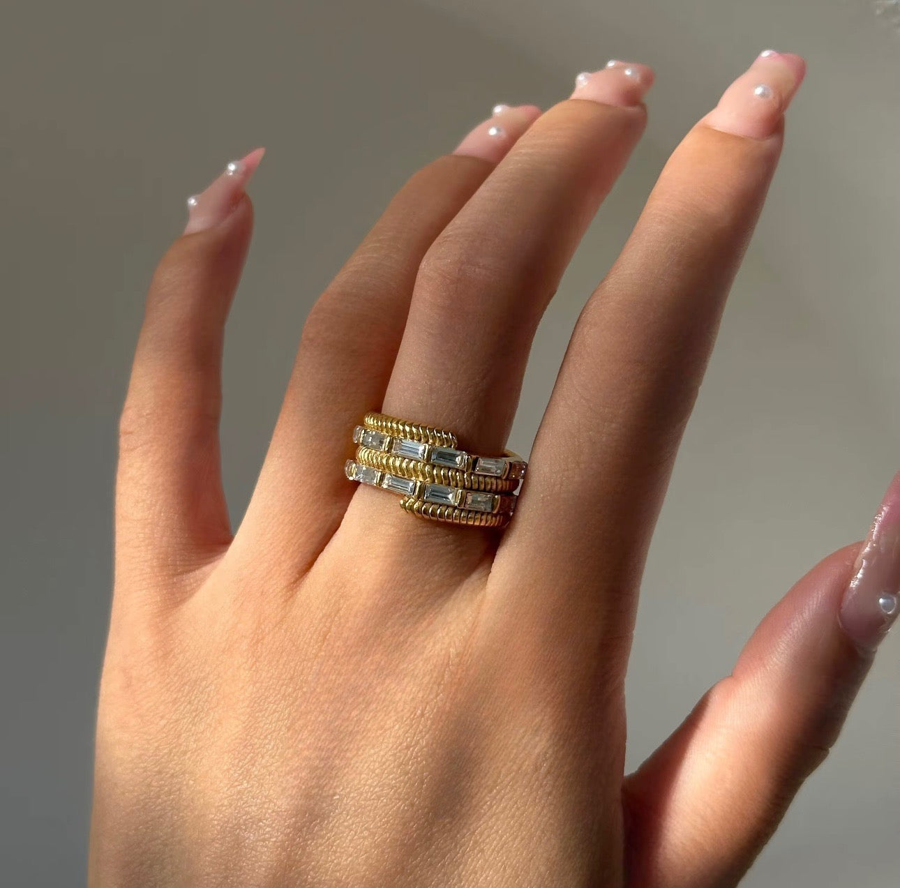 Dainty Baguette Statement Ring image 1