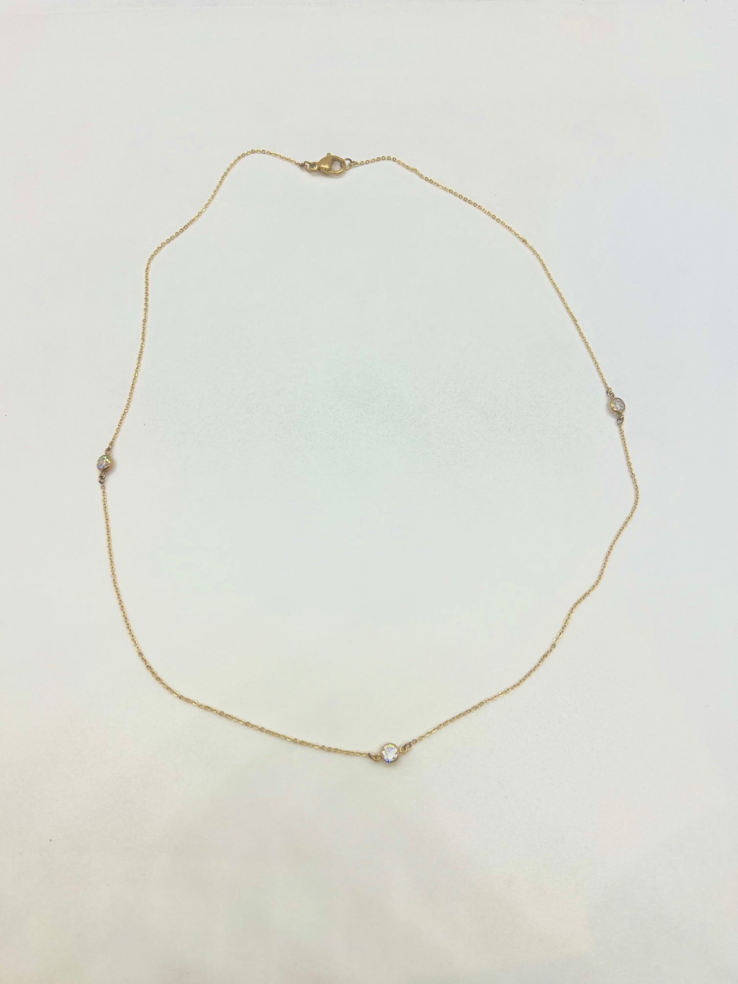 3 Stone Satellite Necklace
