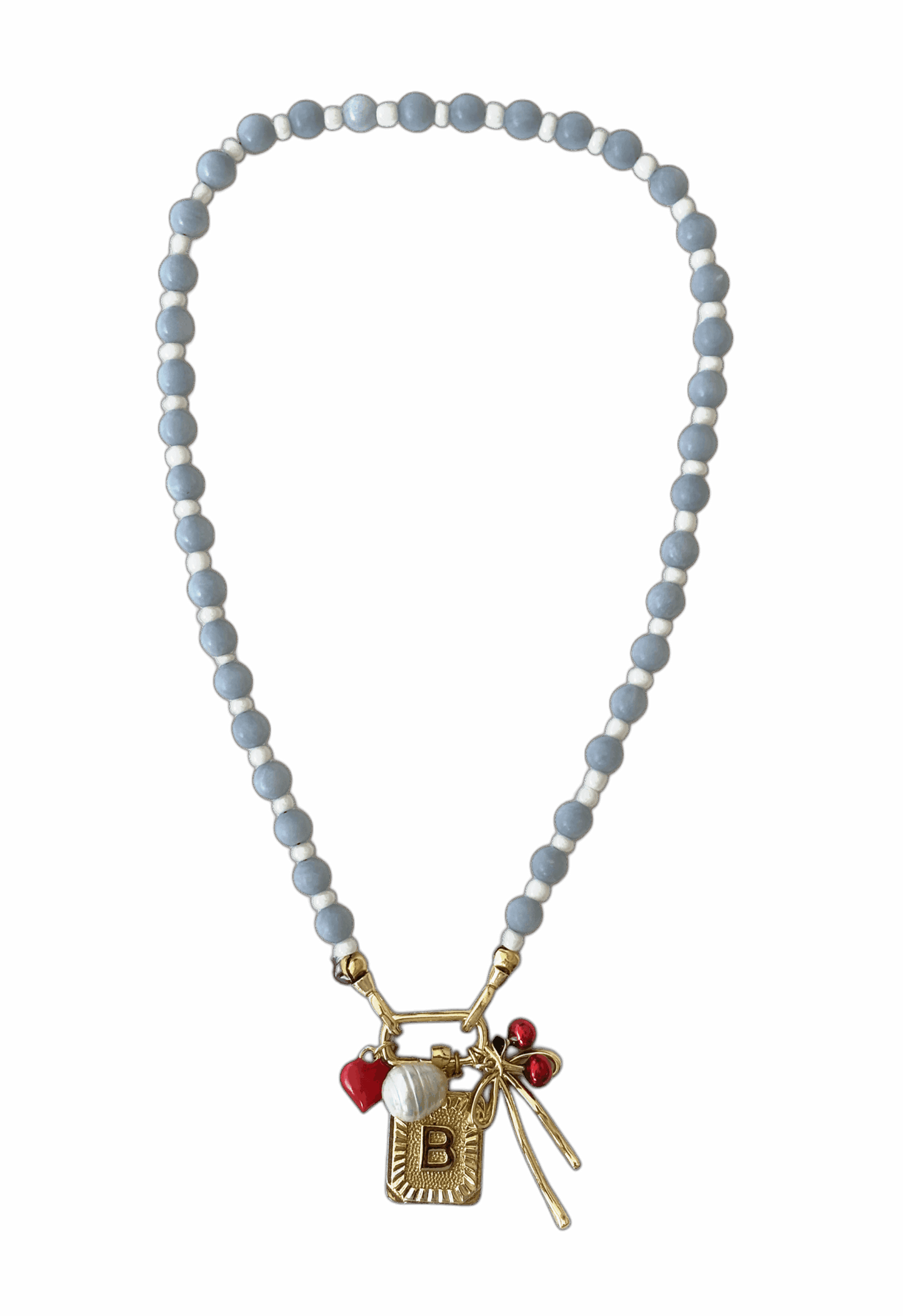 Amazonite Beaded Carabiner Charm Necklace image 0