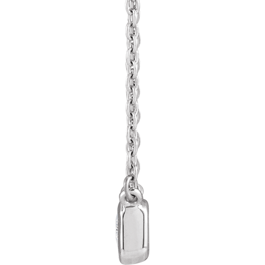 White Gold Lab-Grown Diamond Adjustable Necklace