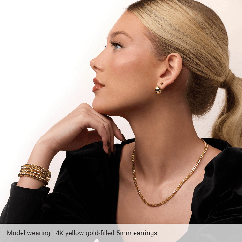 14K Yellow Gold-Filled Ball Stud Earring