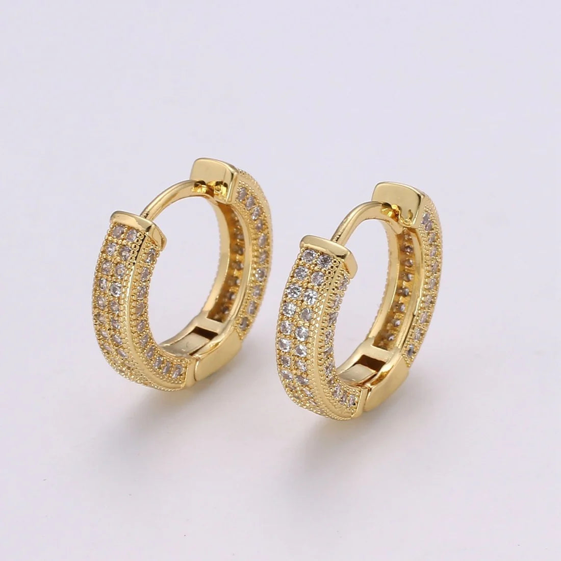 24K Gold Filled CZ Hoop Earring image 0