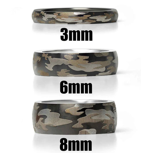 Stainless Steel Camouflage Blank Ring image 1
