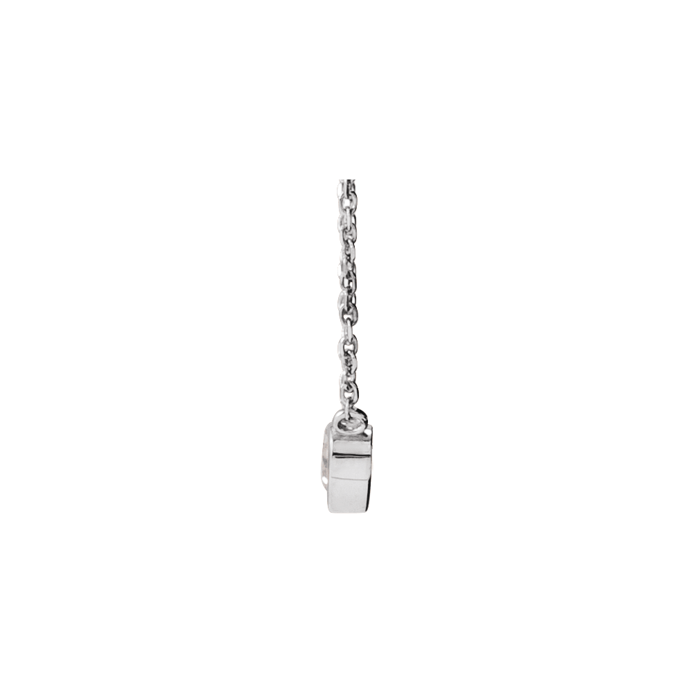 14K White Gold Natural White Heart Shaped Sapphire Necklace