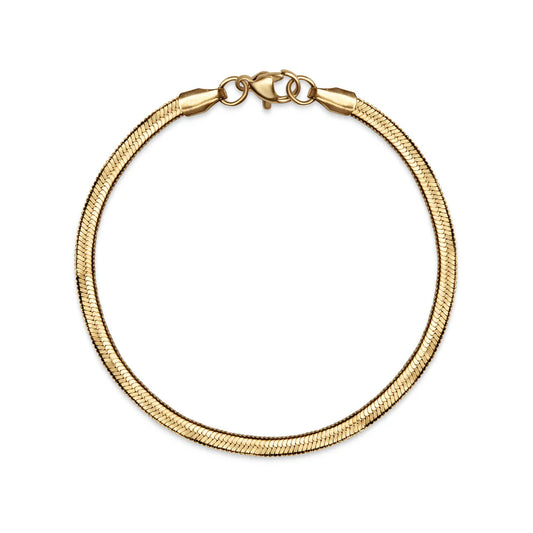 18k Gold Herringbone Bracelet image 1