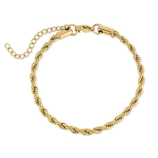 18k Gold Rope Chain Bracelet image 1
