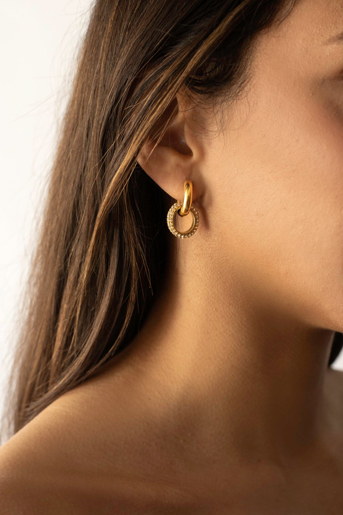 Pavé Double Hoop Earring image 0
