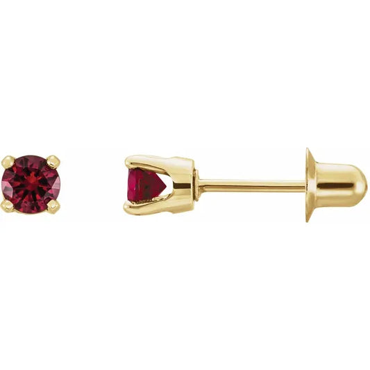 14K Yellow Natural Mozambique Garnet Earrings