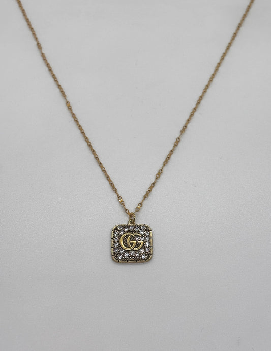 Gucci Square Pave Necklace