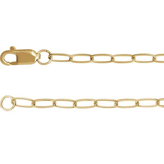 14K Yellow .03 CTW Natural Diamond Cross Charm 7" Bracelet