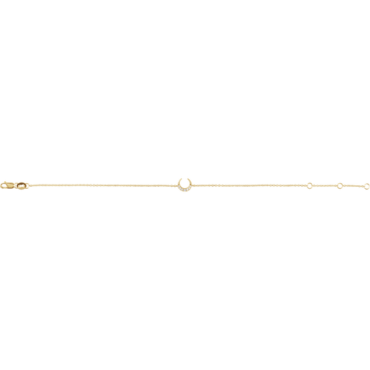 14K Yellow Gold .04 CTW Natural Diamond Crescent Moon Bracelet