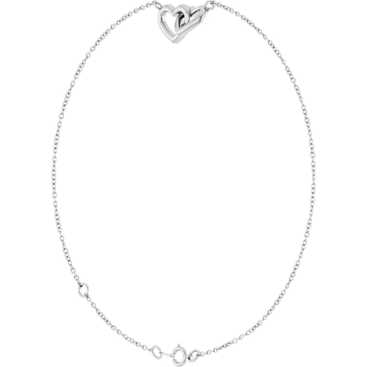 Sterling Silver Interlocking Hearts Link Bracelet