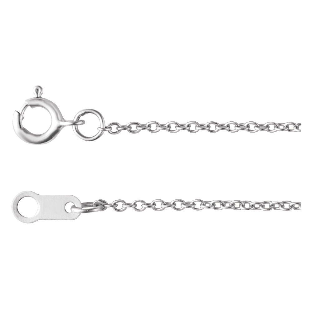 White Gold 1 mm Cable Chain Necklace