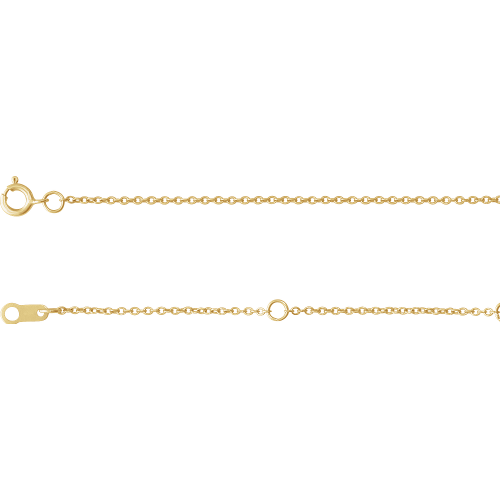 Yellow Gold 1 mm Adjustable Cable Chain Bracelet