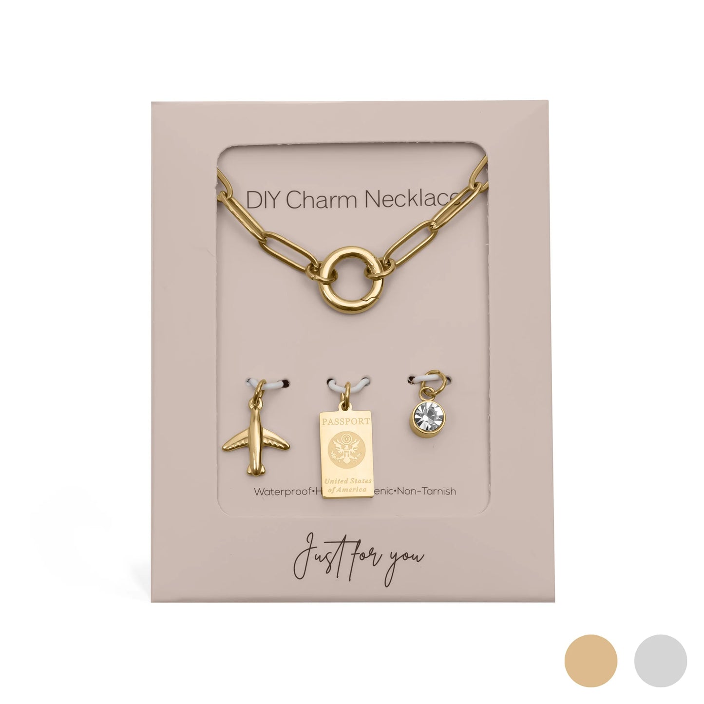 Travel Charm Holder Necklace Gift Set