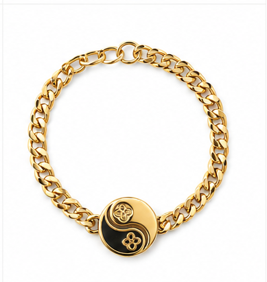 A 2x3 grid showing eight luxury jewelry pieces: Dior Pink Star, Dior Crystal Logo, Pink Star & Star, Dior Pearl Logo, GG Crystal Necklace, LV Noir Tag, LV Gold Tag, and LV Yin Yang Bracelet, each with its name printed below on a white background.
