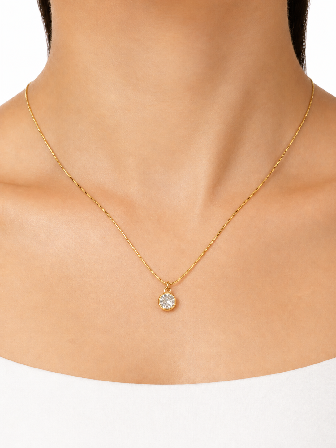 Solitaire Rope Chain Necklace