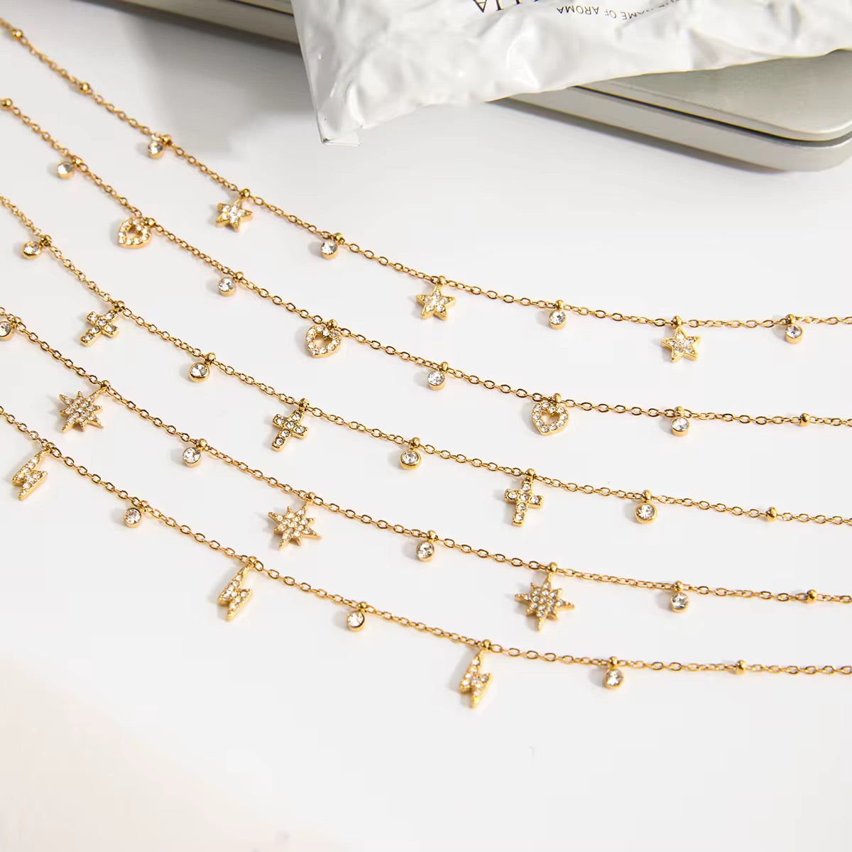 Dainty Mini Multi Pendent Necklace