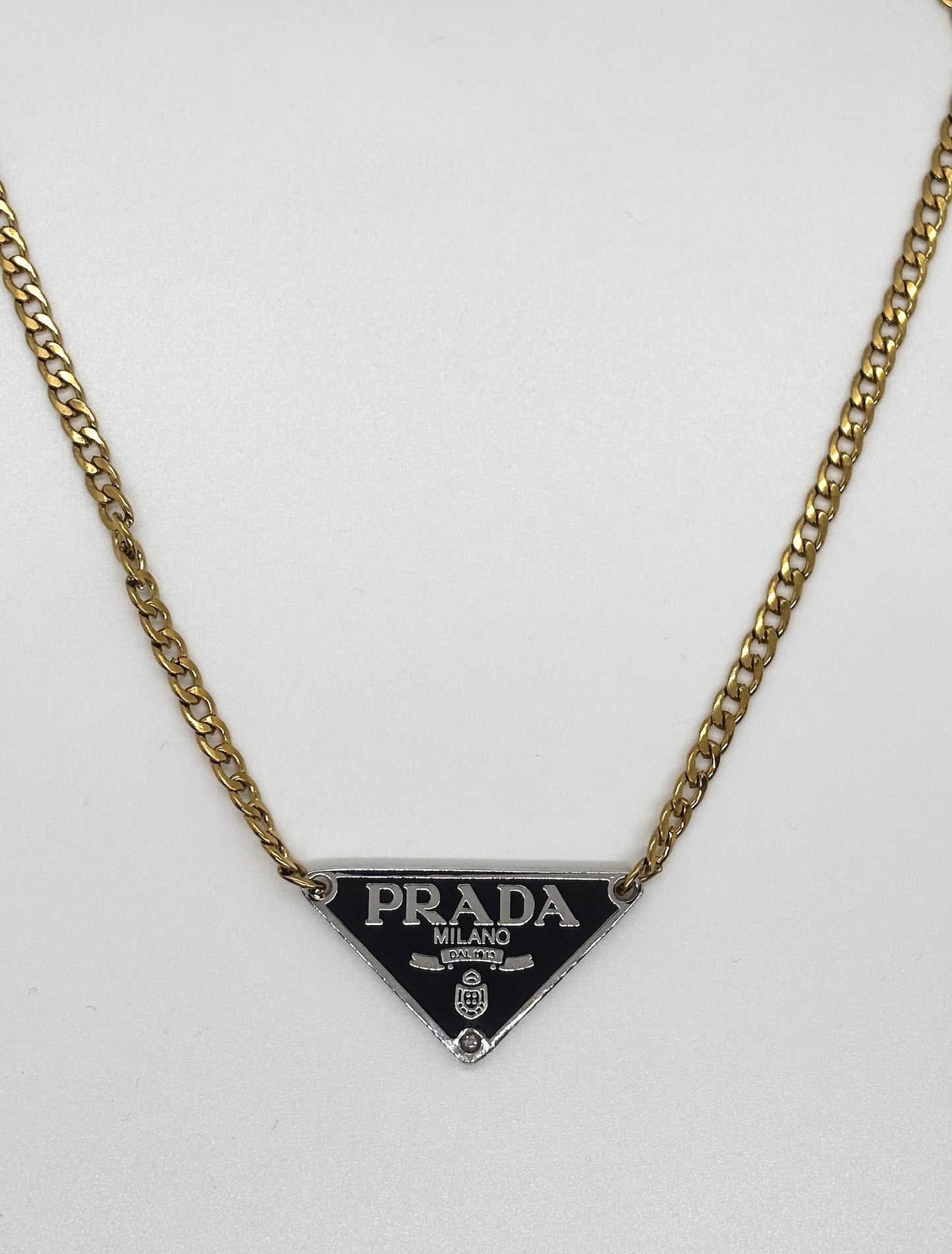 Black Emblem Prada Necklace