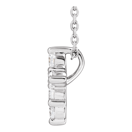 14K White 1/4 CTW Lab-Grown Diamond Cross 18" Necklace