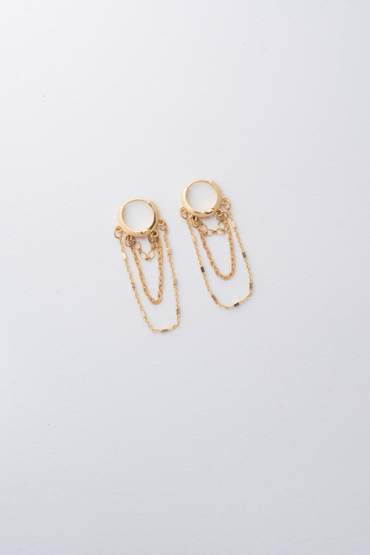 Huggie Mixed Chain Drop Earrings