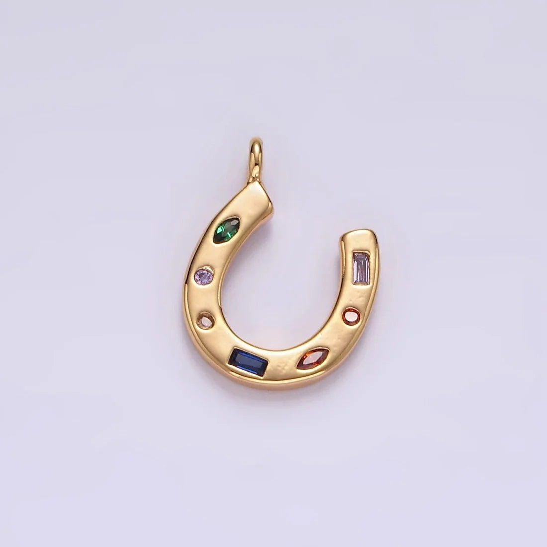 Multicolor Dotted Lucky Horseshoe Charm image 0