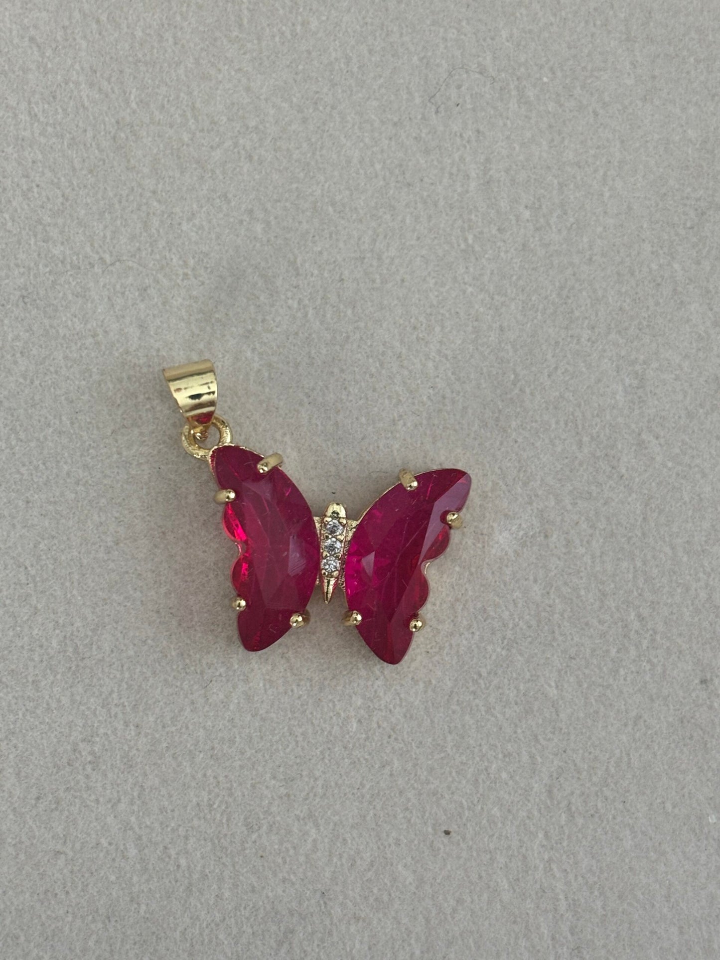 Pink Butterfly Charm image 0