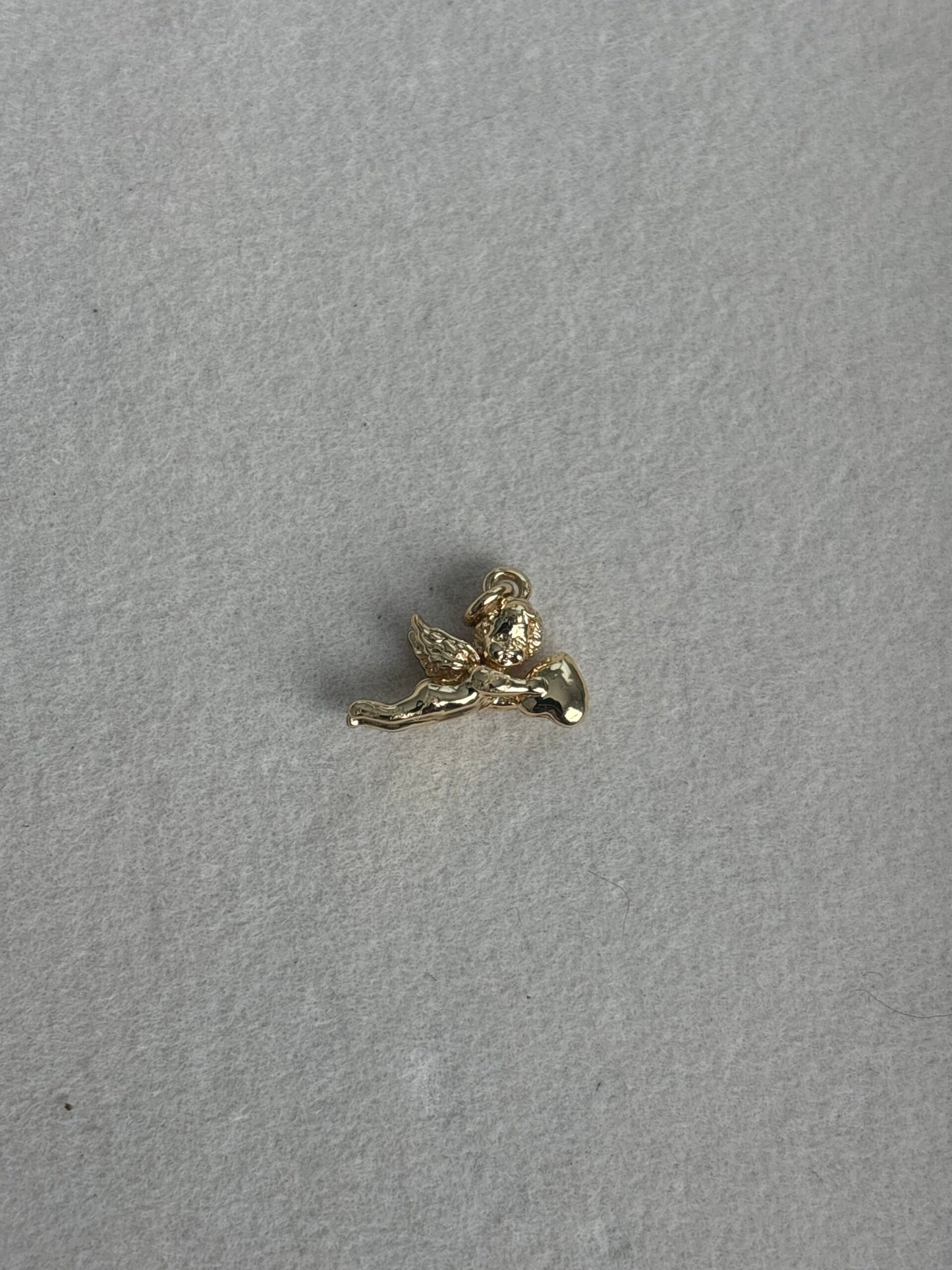 Cherub Baby Angel Heart Puffed Mini Charm image 0