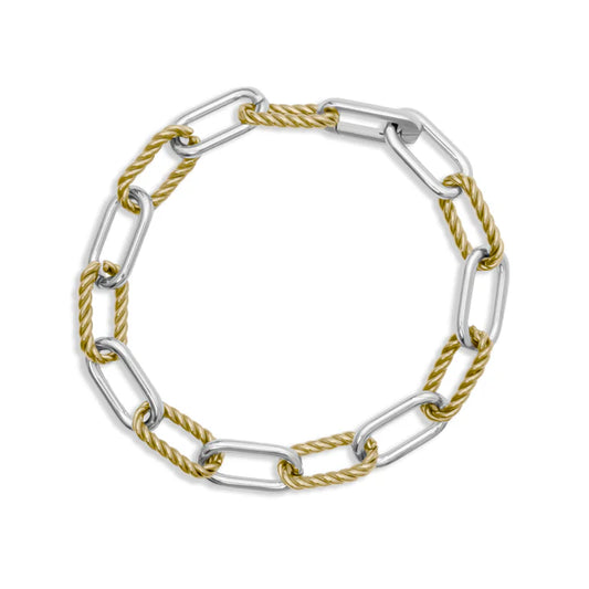 Mens Twist Chain Mixed Metal Bracelet image 1