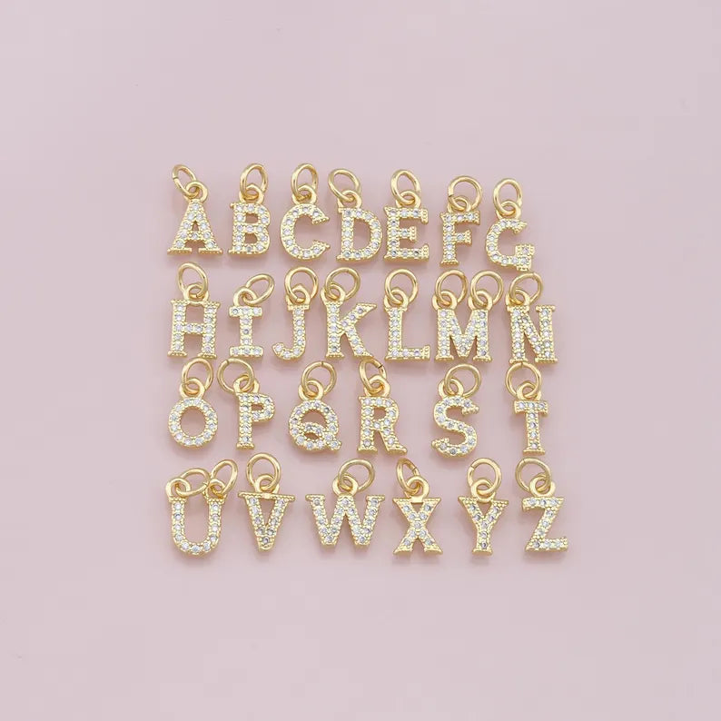 Gold Filled Alphabet Pendant Charms image 0
