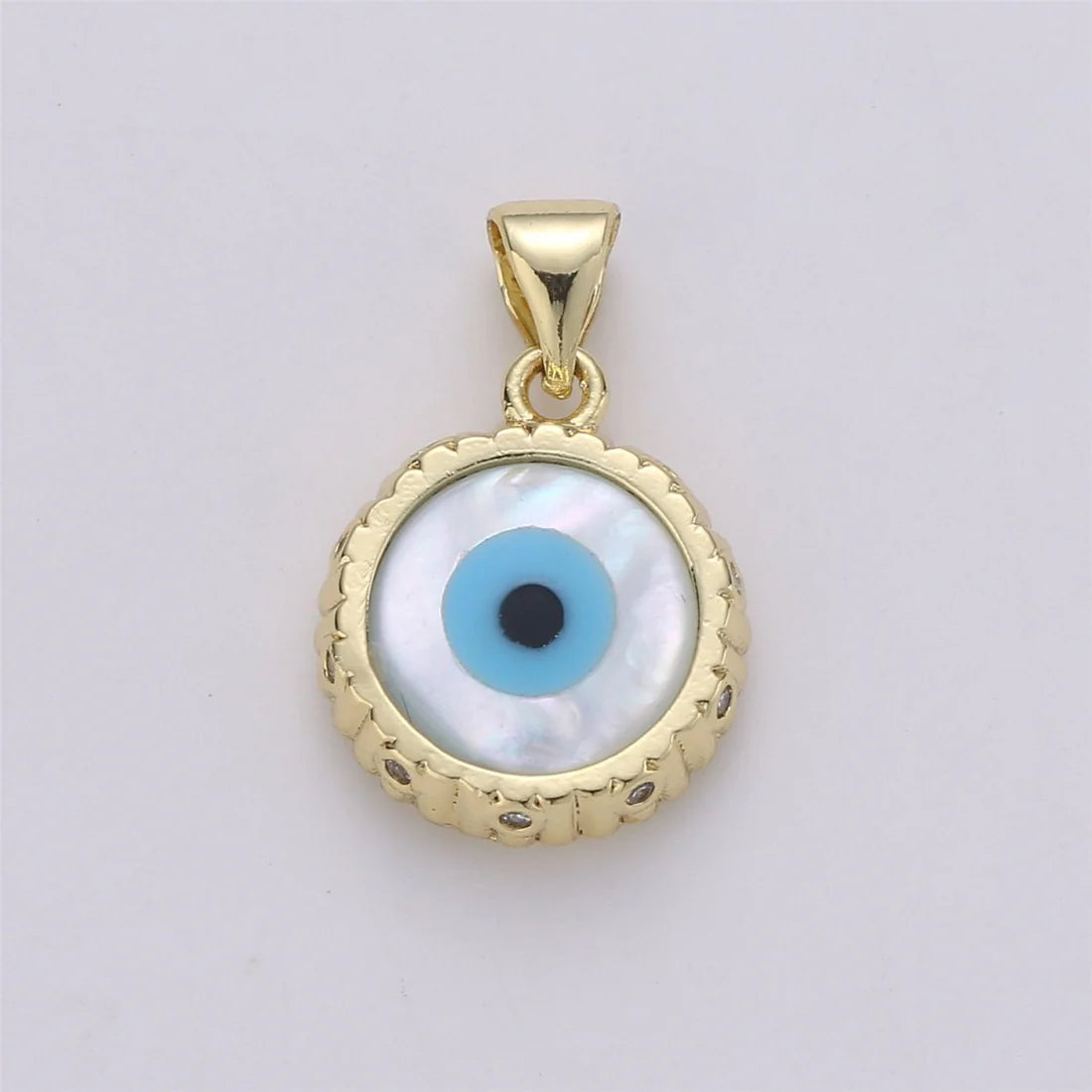 Tiny Evil Eye Enamel Round Add-On Charm image 0