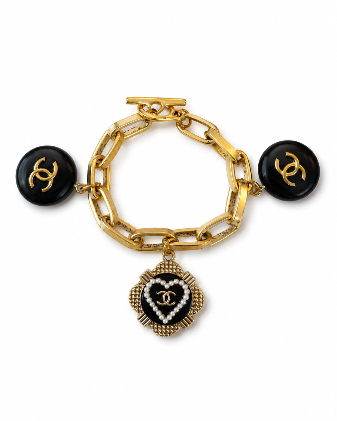 Black Chanel Charm Bracelet