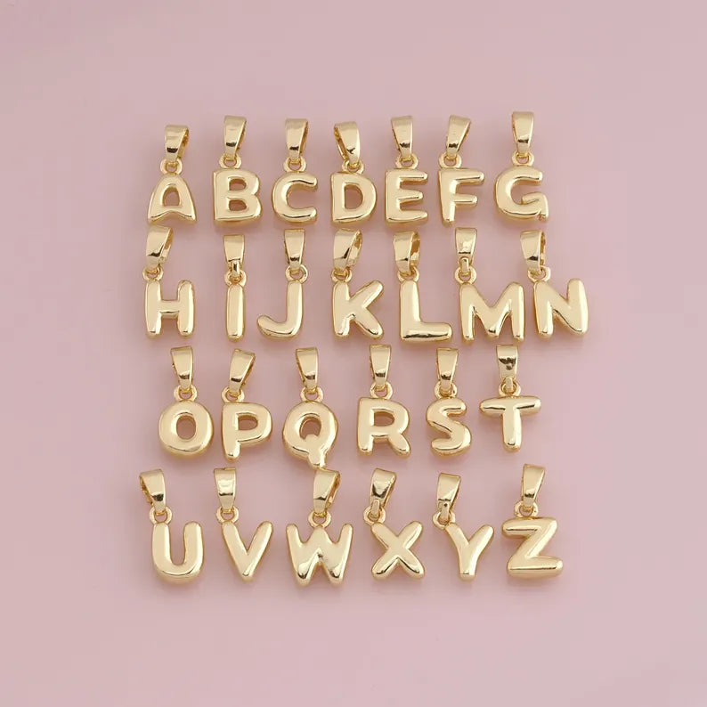 Mini Gold Filled Alphabet Pendant Charms image 0
