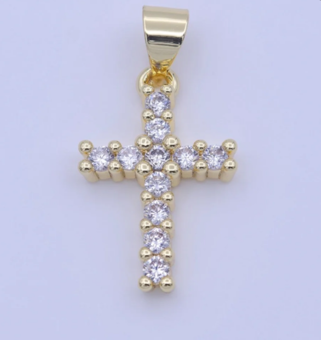 Regular CZ Cross Pendant Charm image 0