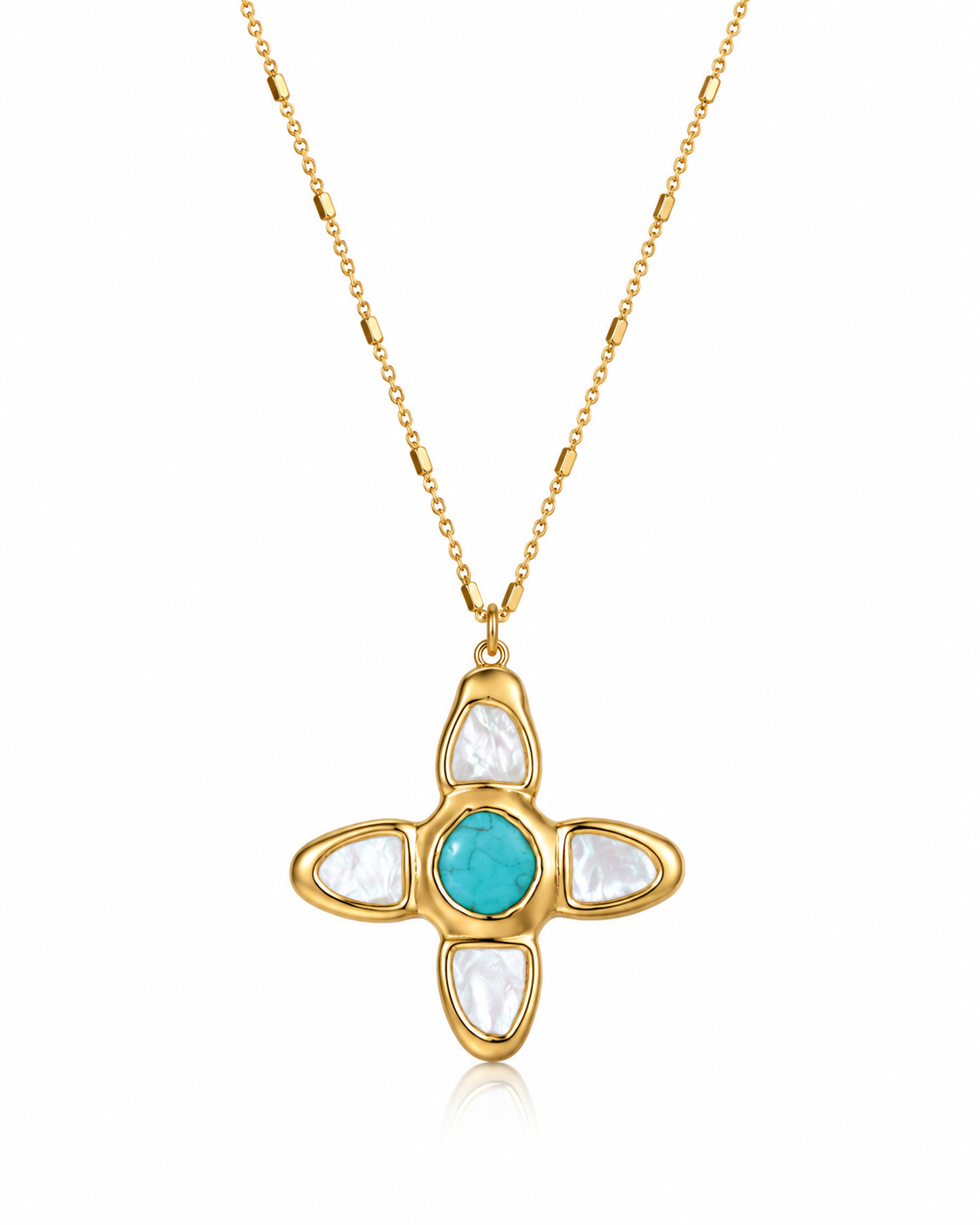 The Calista Necklace Chunky Turquoise Cross Necklace
