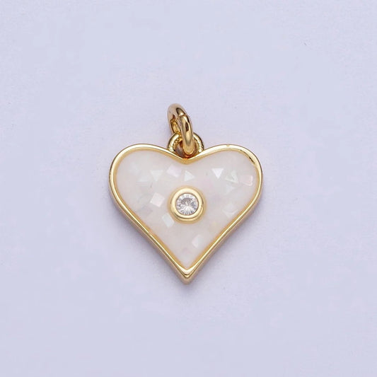 Abalone Shell Heart Charm image 0
