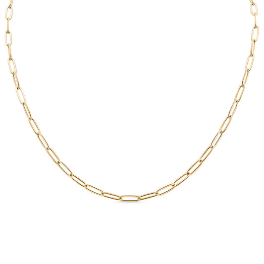 18k Gold PVD Coated Stainless Paper Clip Chain image 1
