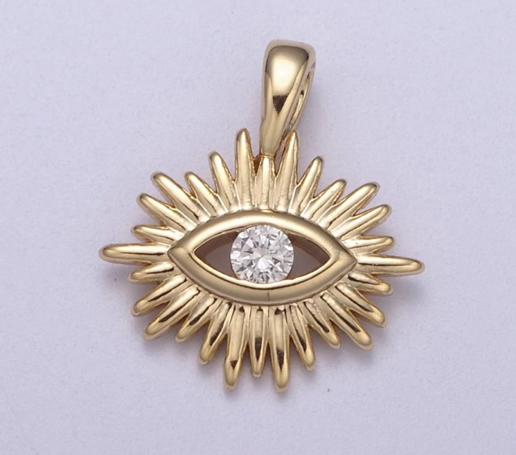 Mini Evil Eye Sunburst Charm image 0