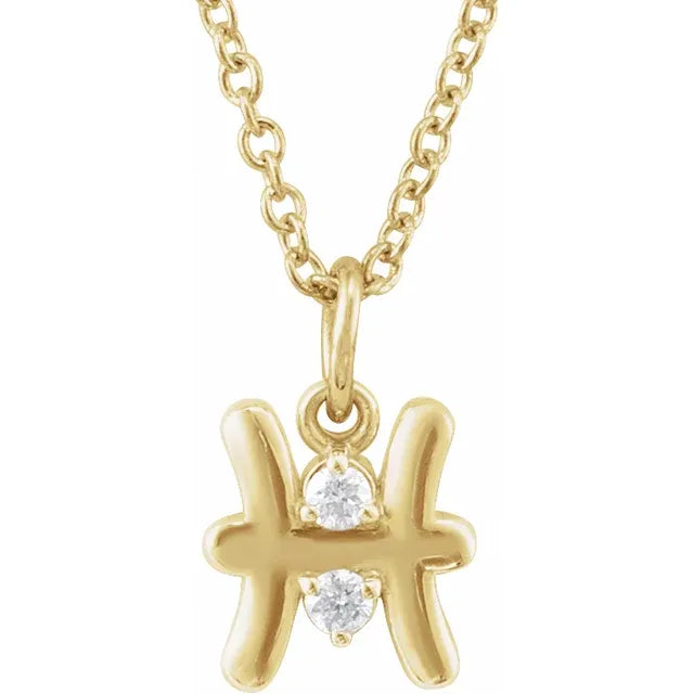 .03 CTW Natural Diamond Zodiac Necklace
