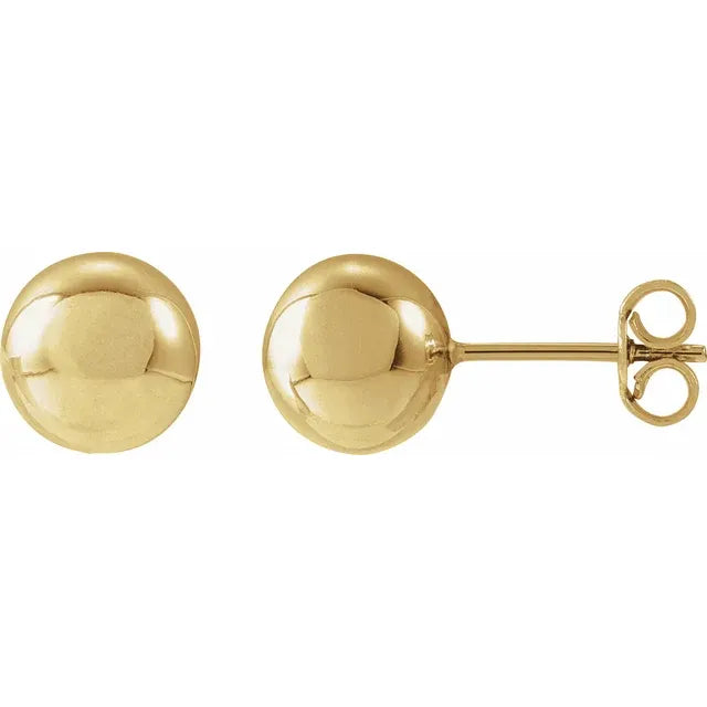 14K Yellow 3 mm Ball Earrings