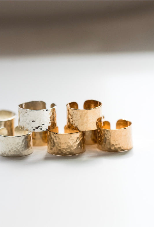 Hammered Cigar Band Ring image 0