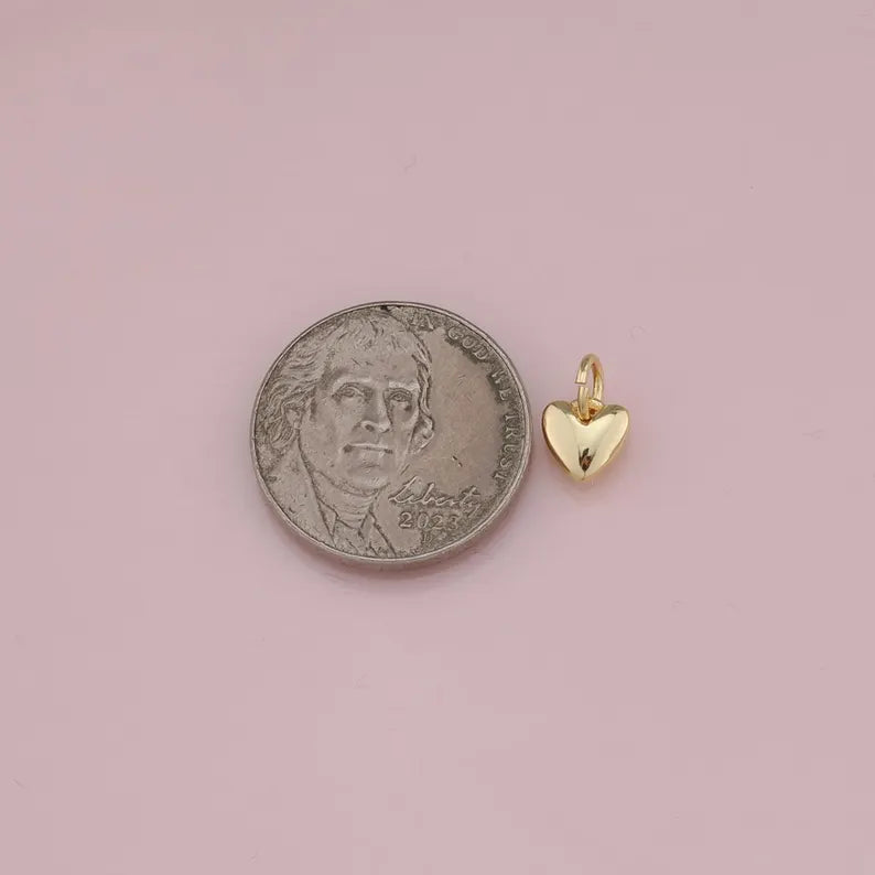 Gold Heart Mini Charm image 0