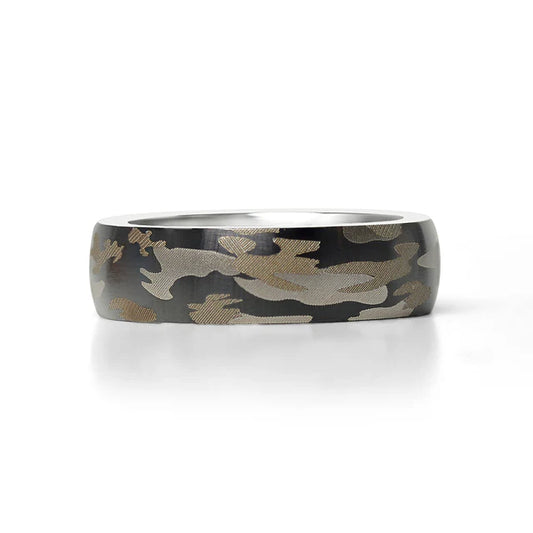 Stainless Steel Camouflage Blank Ring image 0