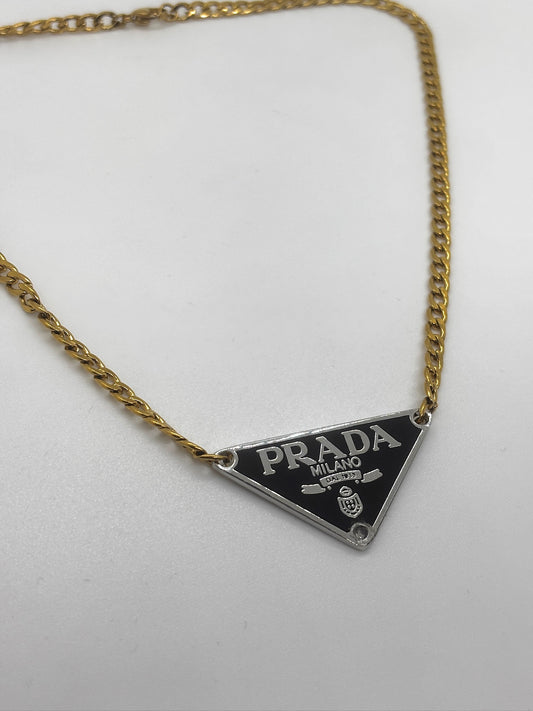 Black Emblem Prada Necklace