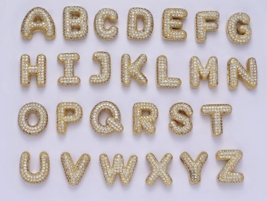 Medium MP Bubble Letter (No loop) Charm image 0