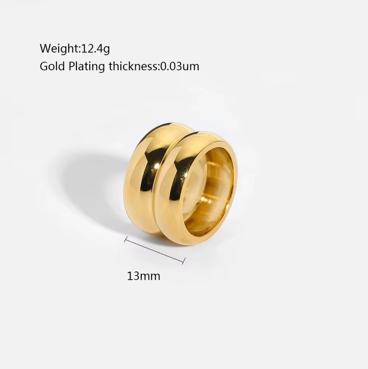 Double Side Gold Ring Statement Ring image 0