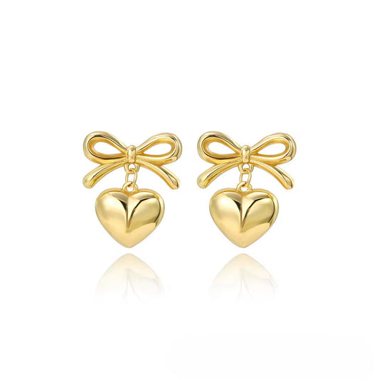 Bow and Heart Earrings image 0