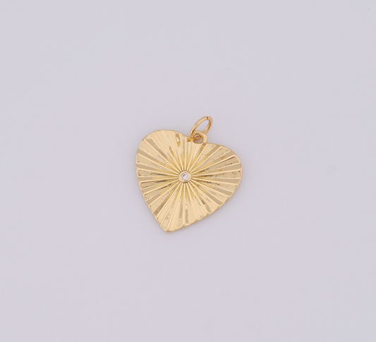 Sunburst Heart Charm image 0