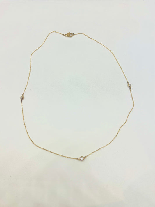 3 Stone Satellite Necklace