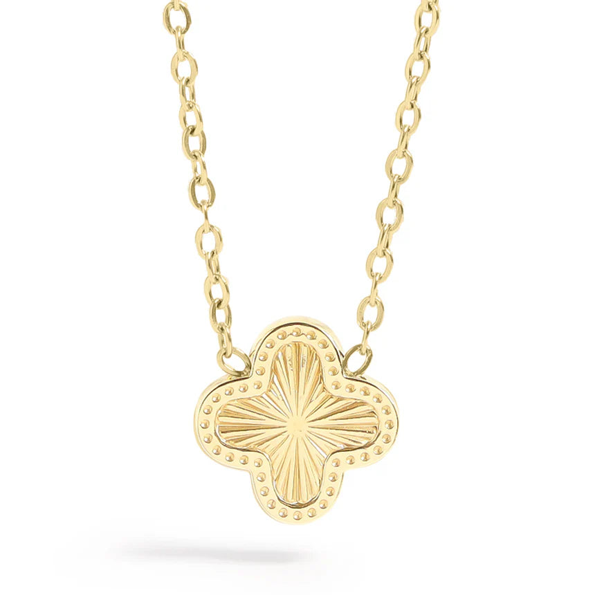 18k Gold Lucky Clover Charm Necklace image 0
